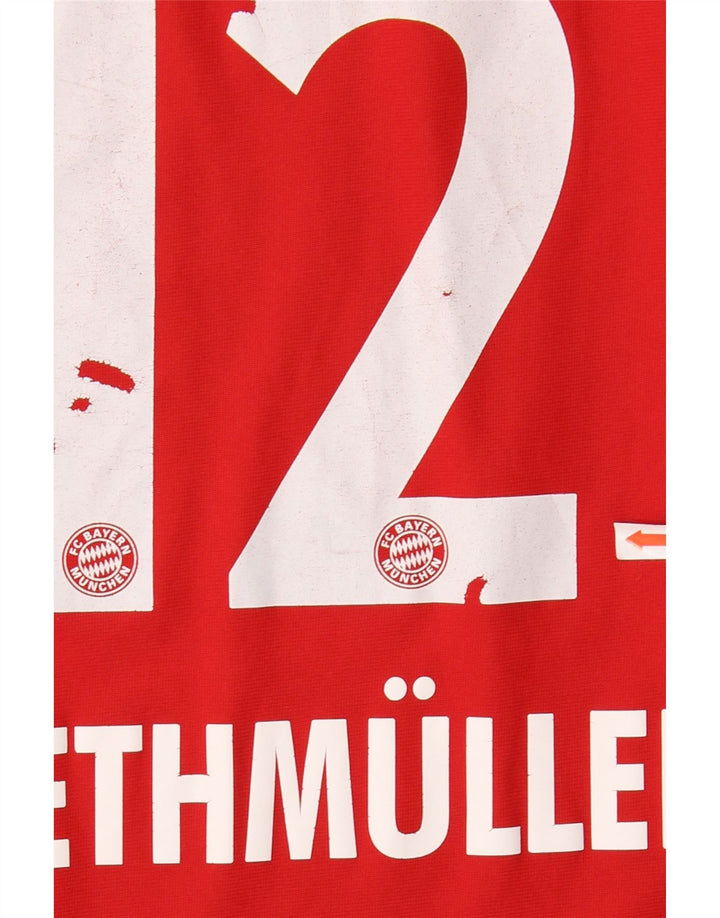 Γραφικό T-shirt ADIDAS Boys FC Bayern Munchen Top 15-16 ετών κόκκινο ριγέ