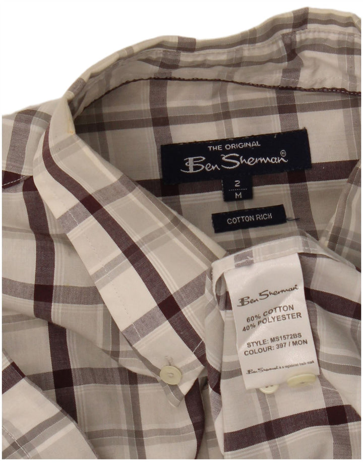 Ανδρικό κοντομάνικο πουκάμισο Ben Sherman, μεσαίο γκρι βαμβακερό