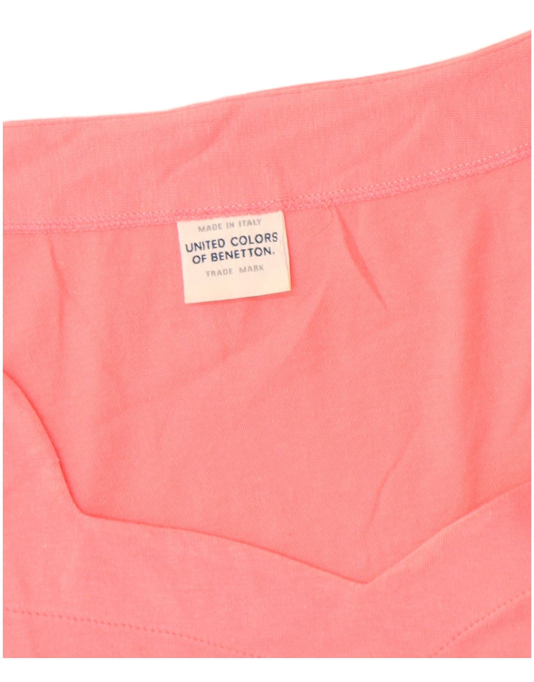 Benetton Γυναικείο T-Shirt Top UK 14 Medium Pink Cotton