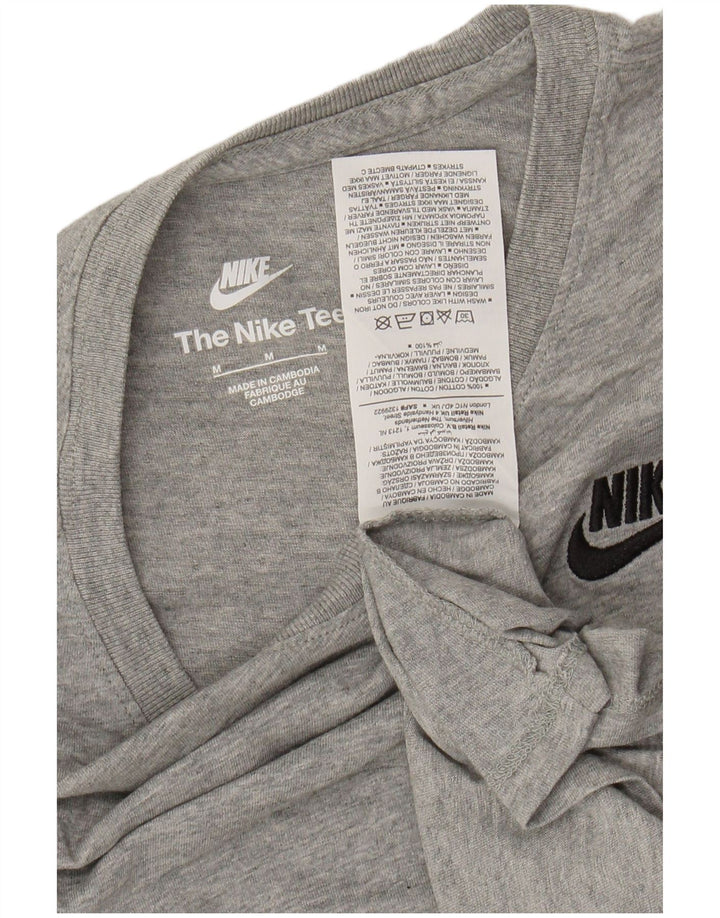 Γυναικείο T-Shirt NIKE τοπ UK 14 Βαμβακερό μεσαίο γκρι