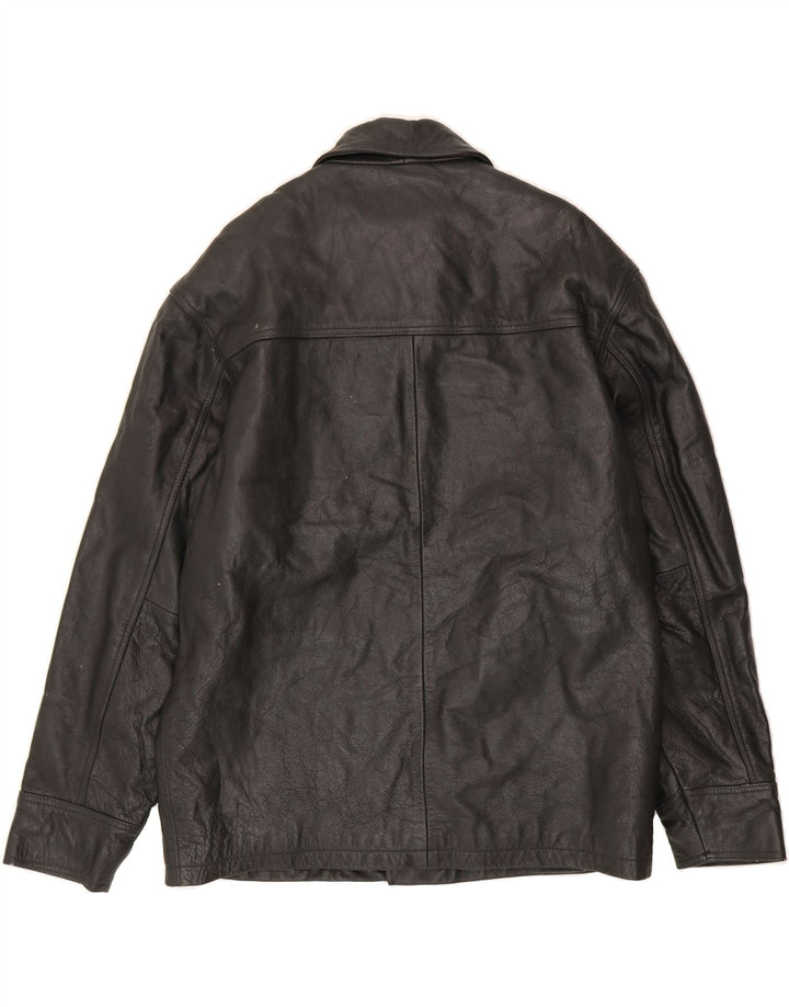 VINTAGE Mens Leather Jacket UK 40 Large Black Leather Vintage Vintage and Second-Hand Vintage from Messina Hembry 