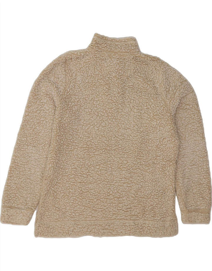 WEIRD FISH Womens Zip Neck Fleece Jumper UK 14 Large Beige Polyester Vintage Weird Fish and Second-Hand Weird Fish from Messina Hembry 