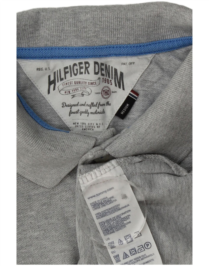 Ανδρικό γραφικό πόλο μπλουζάκι Tommy Hilfiger, βαμβακερό μεσαίο γκρι