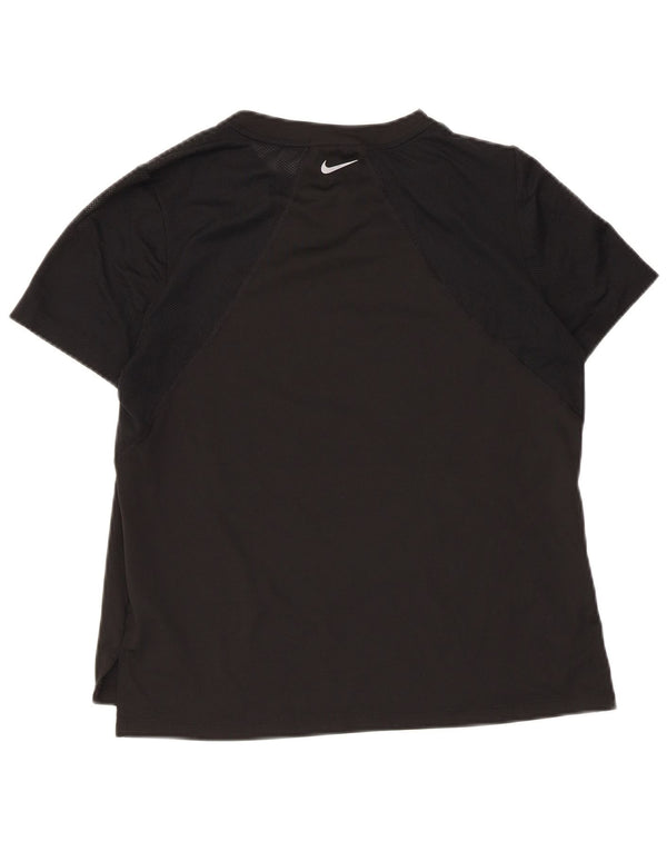 Γυναικείο T-Shirt Nike Top UK 12 μεσαίο μαύρο πολυεστέρα