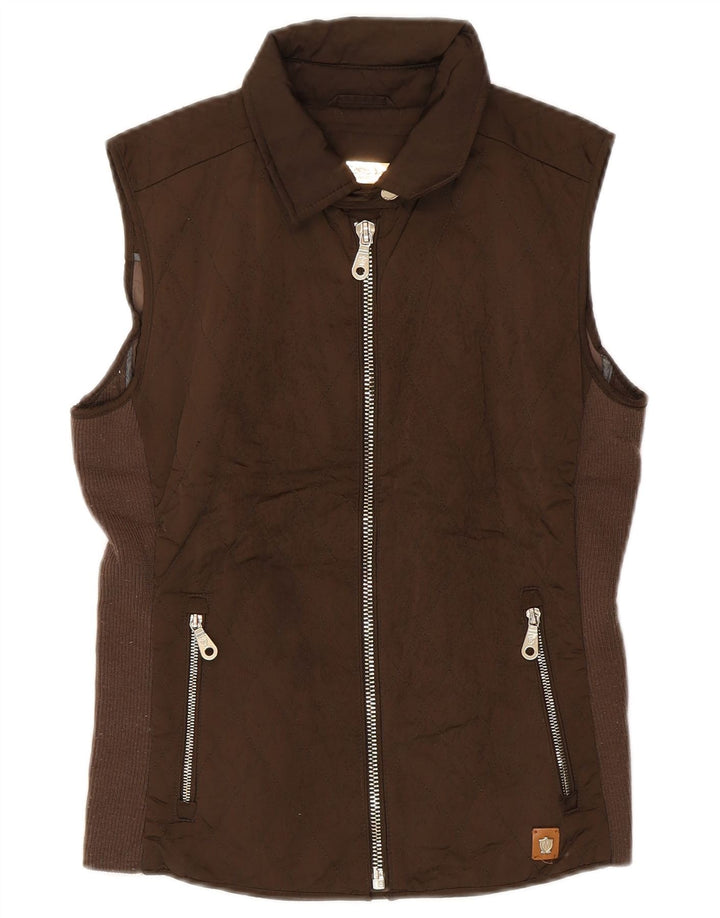 Massimo Dutti Γυναικείο Καπιτονέ Gilet UK 12 Μεσαίου καφέ Πολυεστέρας