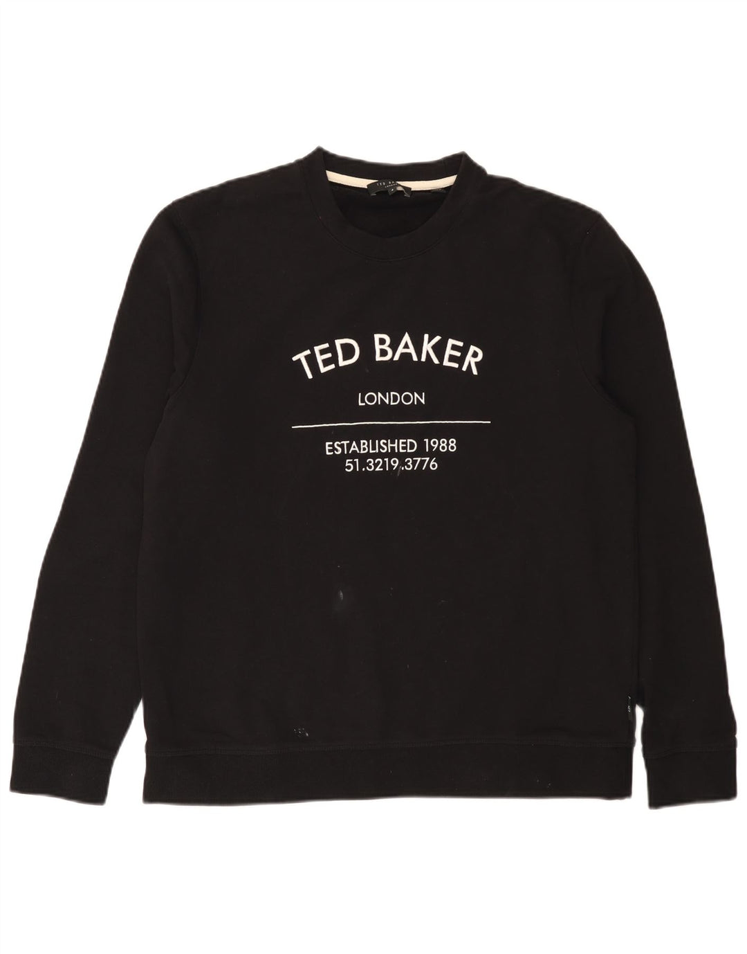 Ted Baker Ανδρικό γραφικό φούτερ Jumper Size 4 Μεγάλο μαύρο βαμβακερό