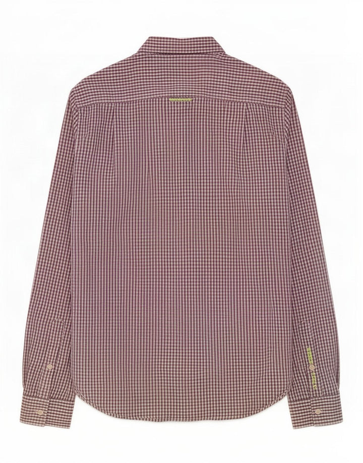 Ανδρικό πουκάμισο Superdry Small Purple Gingham Cotton