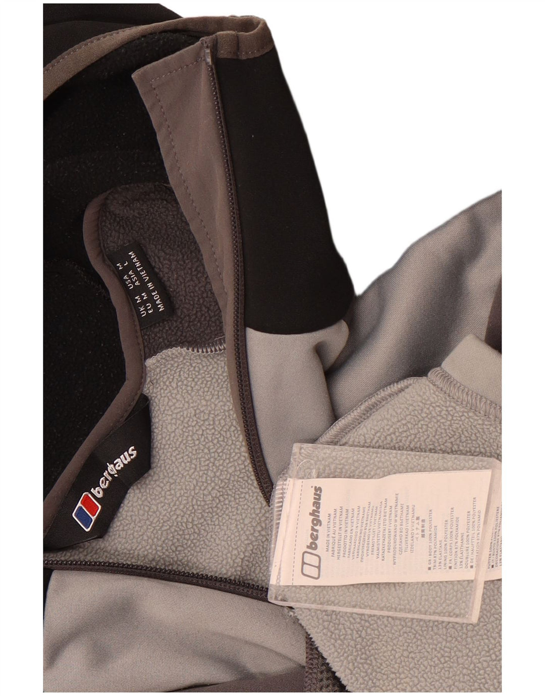 Ανδρικό πουλόβερ Berghaus με φερμουάρ με κουκούλα μεσαίου γκρι πολυεστέρα