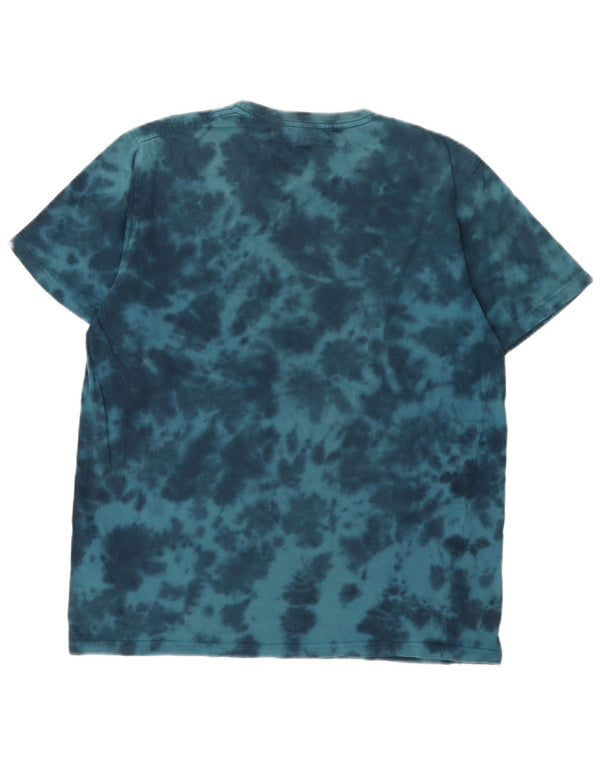 Ανδρικό γραφικό μπλουζάκι Saltrock Top Medium Blue Tie Dye Cotton