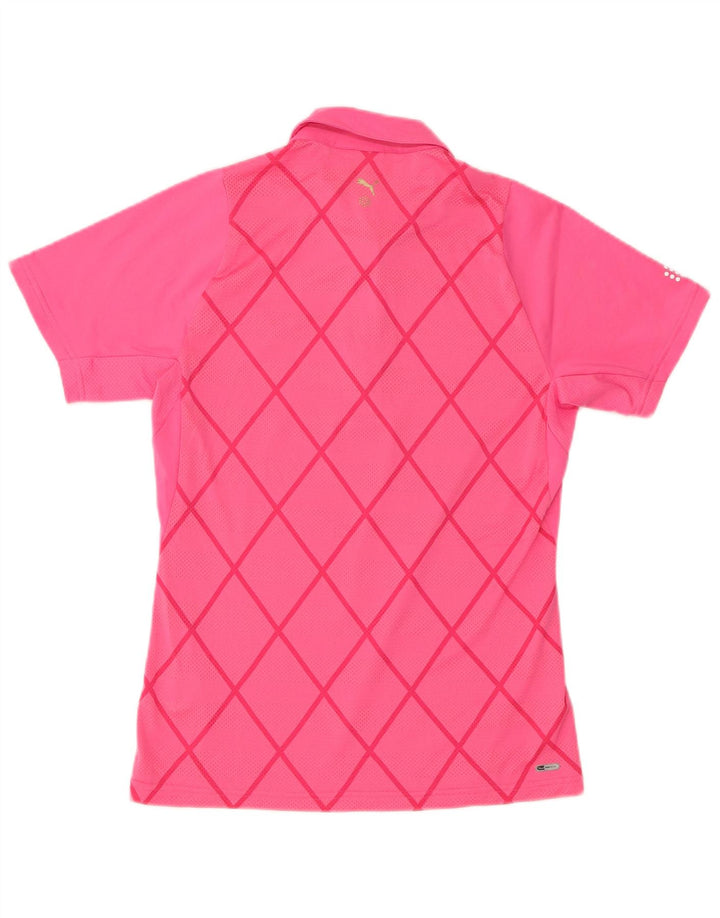 Γυναικείο πουκάμισο πόλο PUMA UK 12 Medium Pink Geometric Polyester