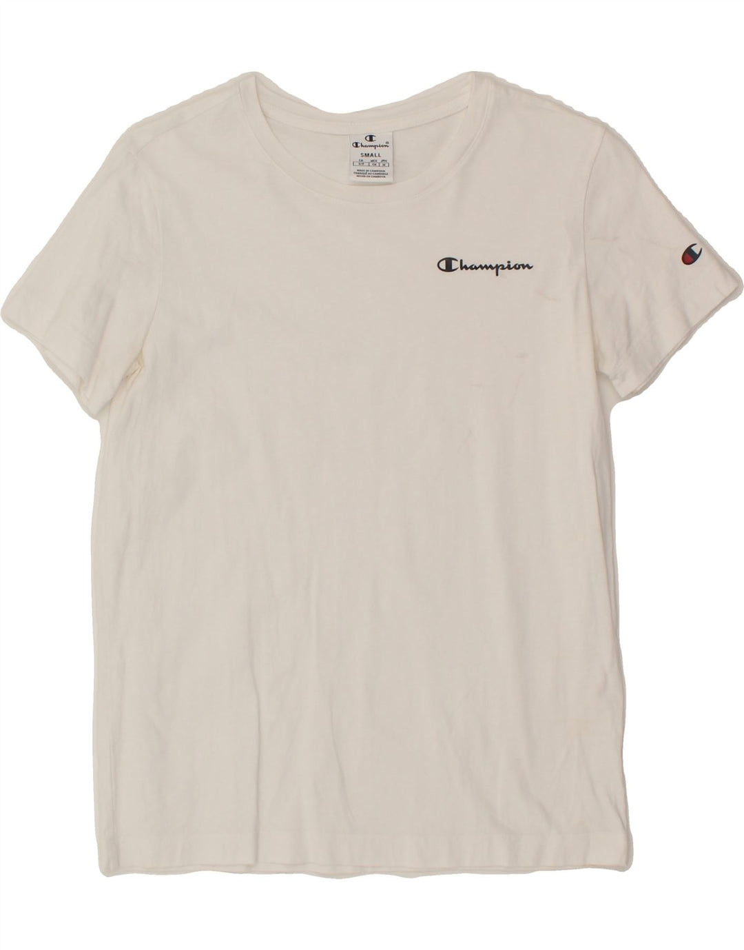 CHAMPION Womens T-Shirt Top UK 10 Small White Vintage Champion and Second-Hand Champion from Messina Hembry 
