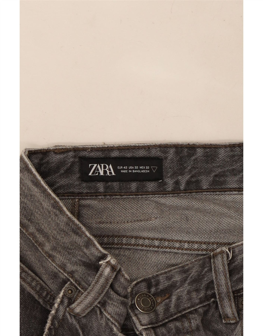 ZARA Ανδρικό τζιν ίσιο EU 42 Large W32 L29 Γκρι