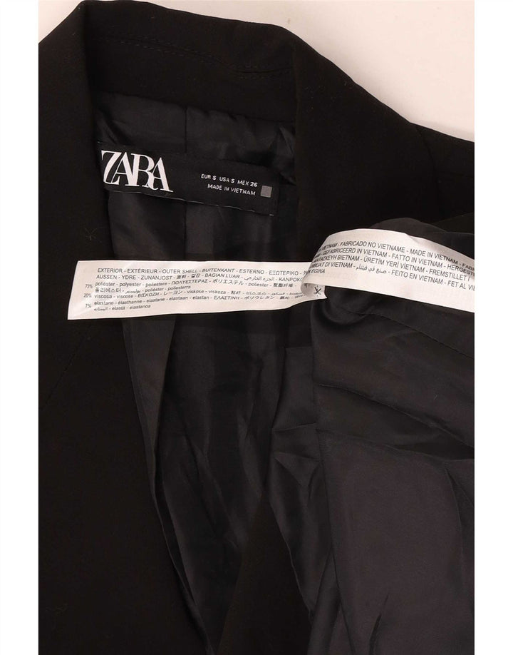 Zara Γυναικείο Μπουφάν σακάκι με διπλό στήθος UK 10 Small μαύρο
