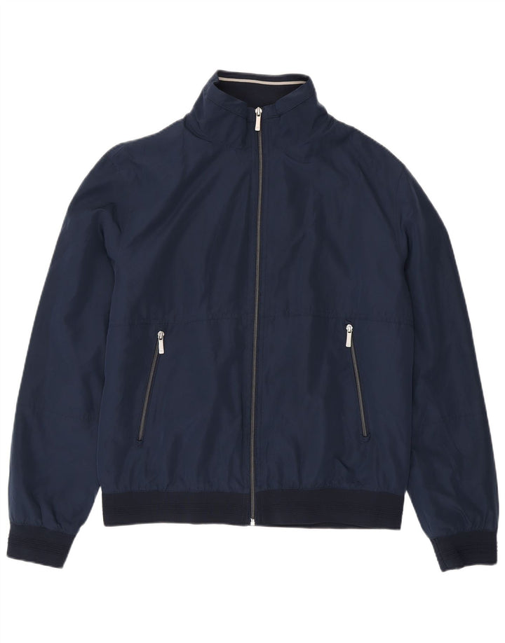 Zara Ανδρικό Bomber Jacket UK 42 XL Navy Blue Polyester