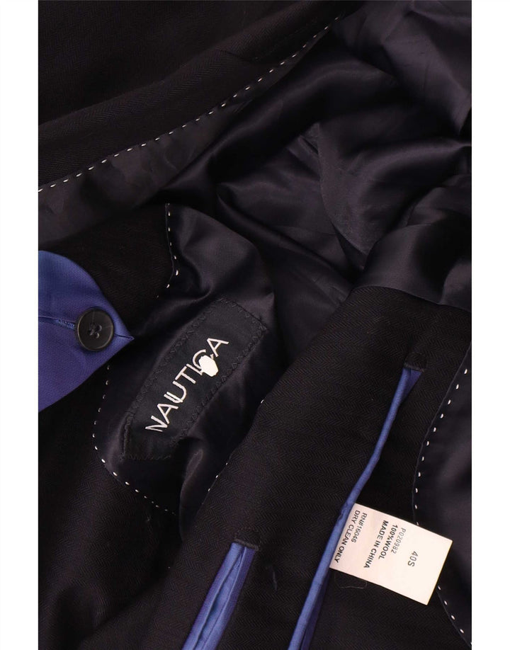 Nautica Ανδρικό σακάκι σακάκι με 2 κουμπιά UK 40 Large Navy Blue Wool