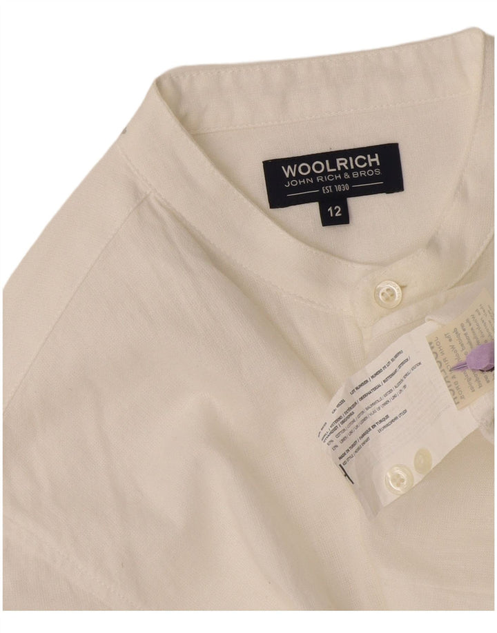 Woolrich γυναικείο πουκάμισο UK 12 μεσαίο λευκό βαμβακερό
