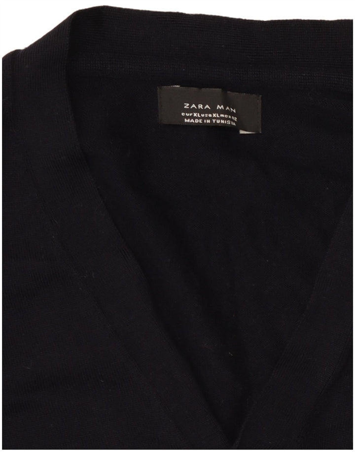Ανδρικό πουλόβερ Zara Ζακέτα XL Navy Blue