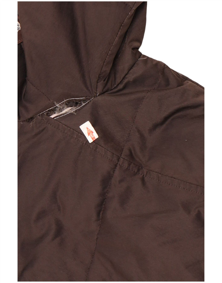 Refrigue γυναικείο μπουφάν με κουκούλα μεγάλου μεγέθους με επένδυση UK 6 XS καφέ πολυεστέρας