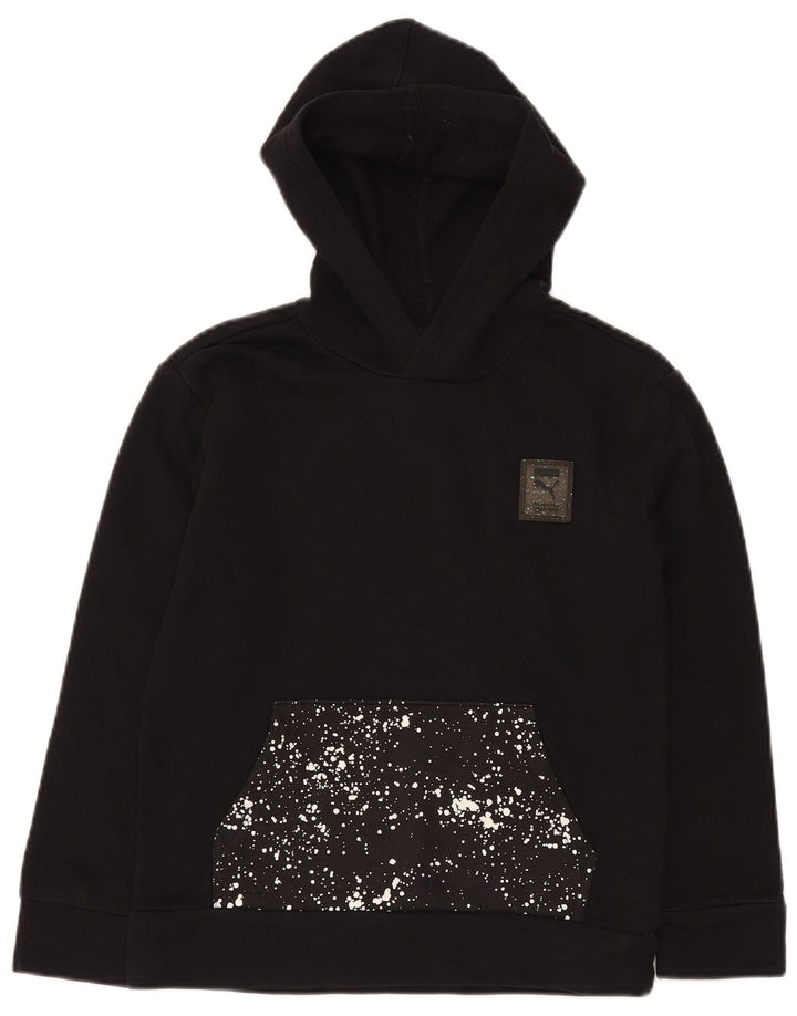 PUMA Boys Graphic Hoodie Jumper 10-11 ετών Medium Black Spotted