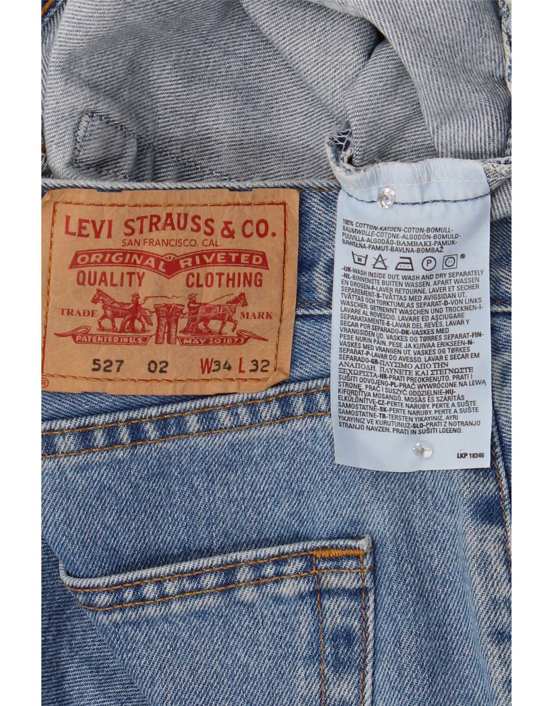 Levi's Mens 527 Bootcut Jeans W34 L32 Μπλε βαμβακερό
