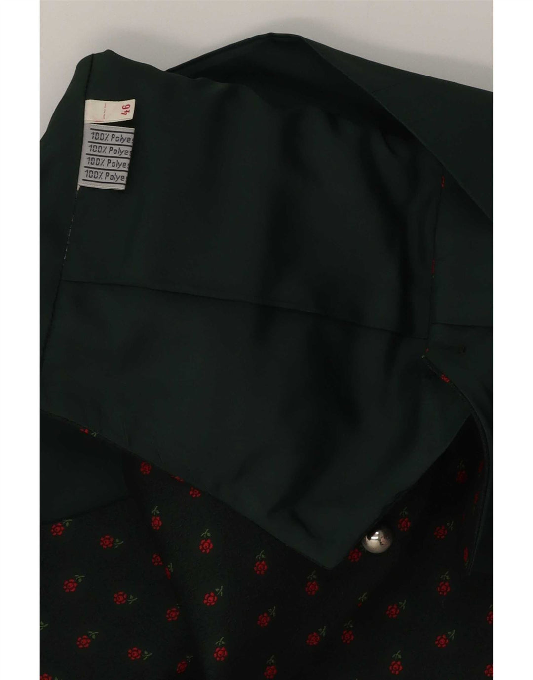 Vintage Ανδρικό Γιλέκο IT 46 Small Green Floral Polyester