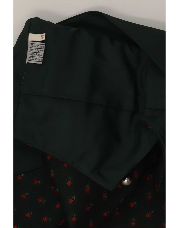 Vintage Ανδρικό Γιλέκο IT 46 Small Green Floral Polyester