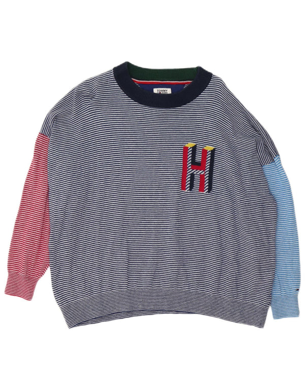 Γυναικείο πουλόβερ Tommy Hilfiger Graphic Crew Neck Jumper UK 10 Small Navy Blu