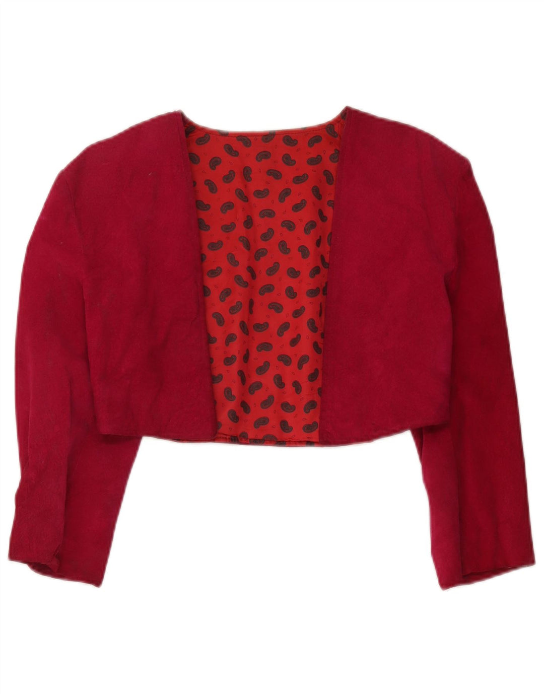 Vintage γυναικείο μπουφάν Bolero 3/4 μανίκι UK 12 Medium Red
