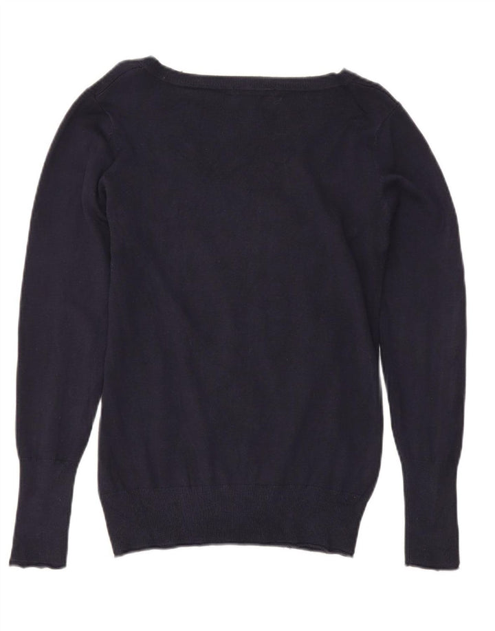 Γυναικείο πουλόβερ Guess με V λαιμόκοψη UK 12 Medium Navy Blue