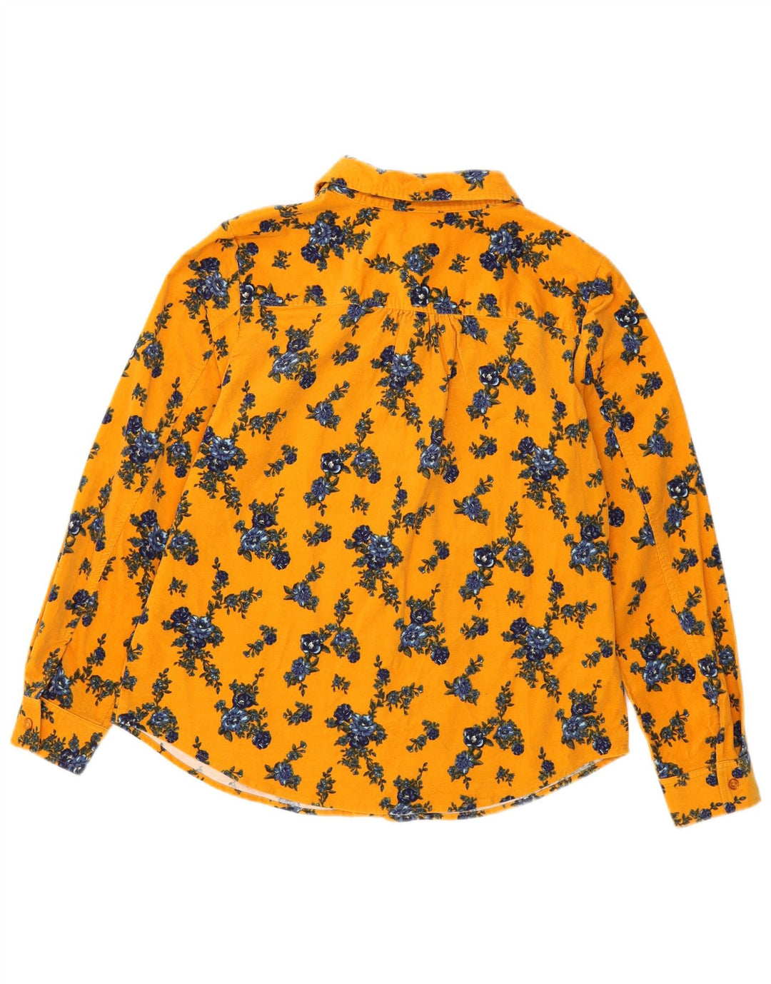 Denim & Co Γυναικείο κοτλέ πουκάμισο UK 16 μεγάλο κίτρινο φλοράλ βαμβακερό