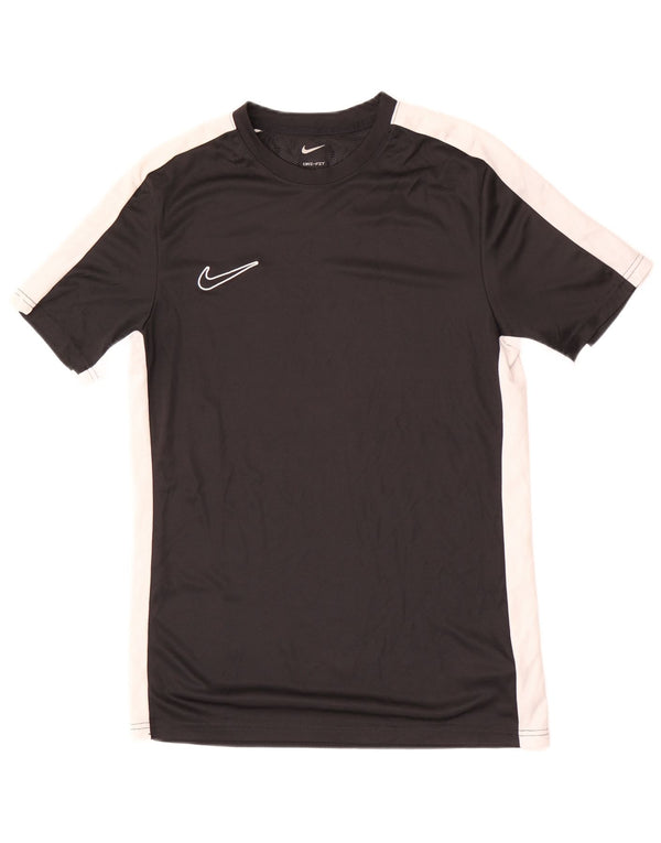 Γυναικείο Nike Dri Fit Slim T-shirt Top UK 12 Medium Black Colourblock