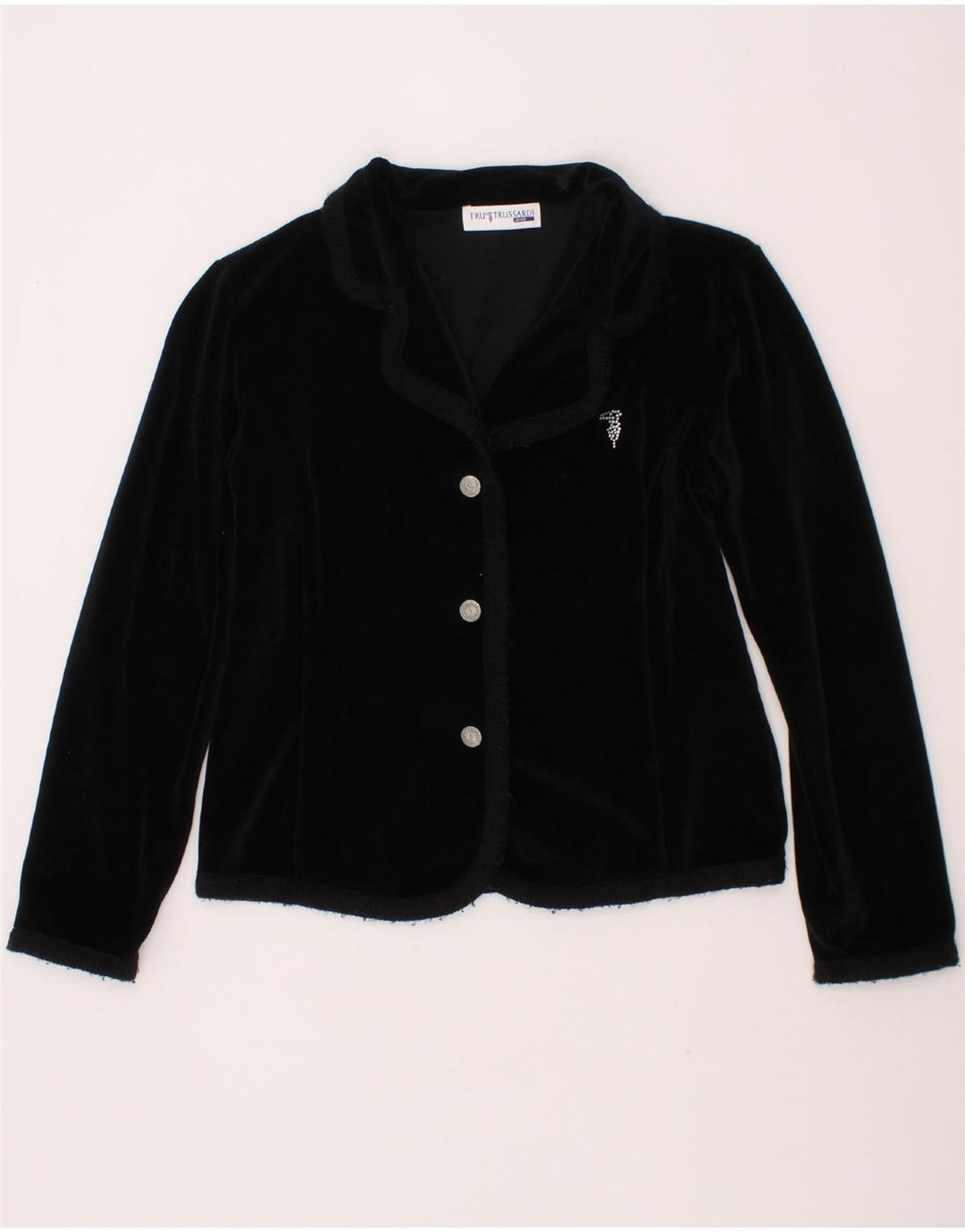 TRUSSARDI JUNIOR Girls 3 Button Blazer Jacket 5-6 Years Black Cotton Vintage Trussardi Junior and Second-Hand Trussardi Junior from Messina Hembry 