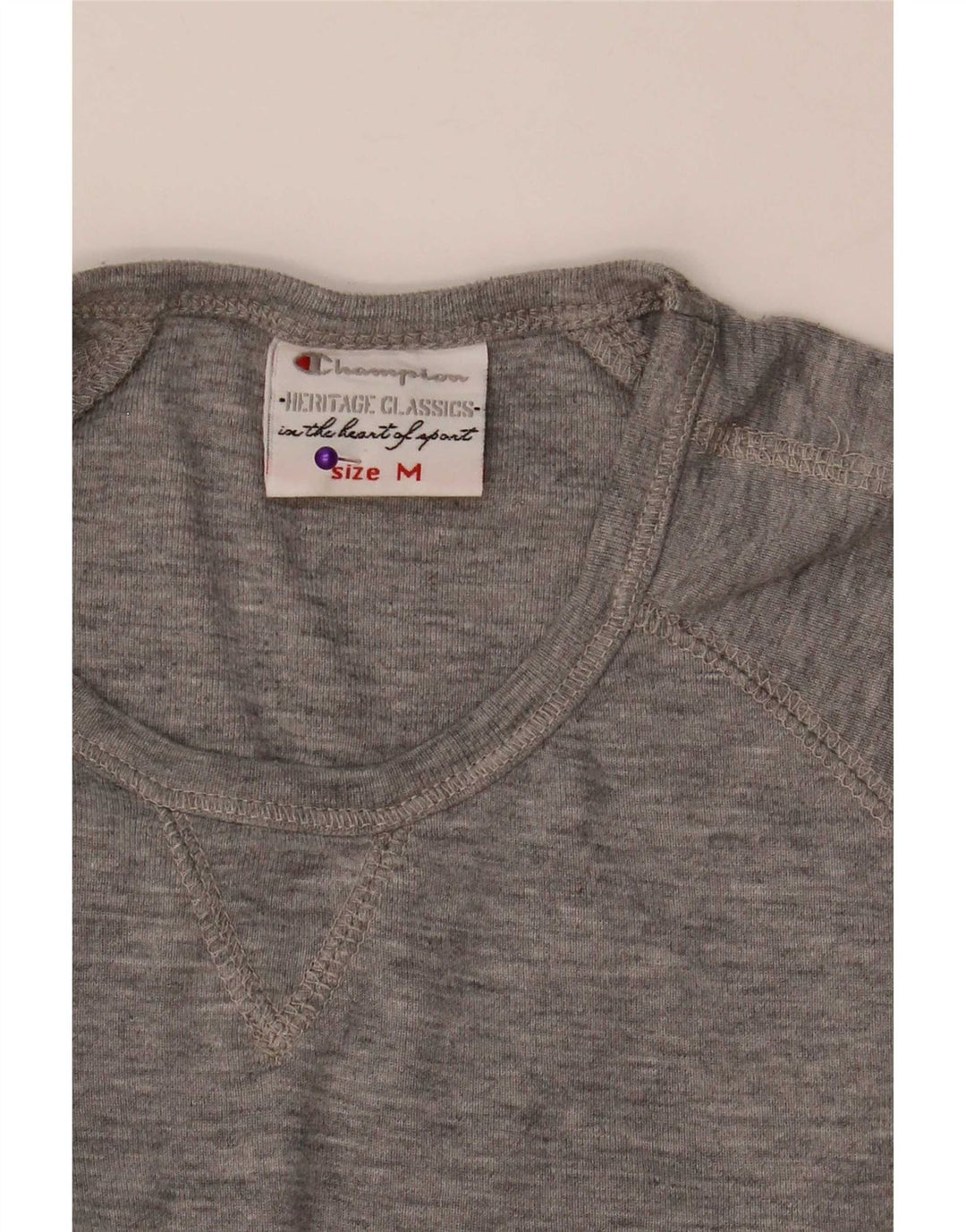 Champion Womens Heritage Classics Top μακρυμάνικο UK 12 Medium Grey Flecked