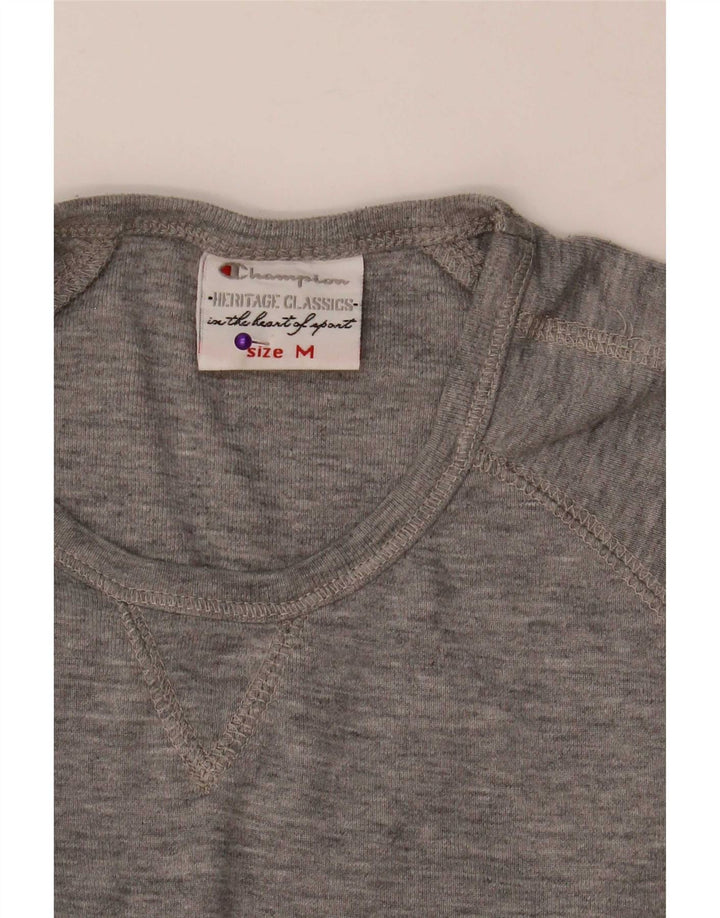 Champion Womens Heritage Classics Top μακρυμάνικο UK 12 Medium Grey Flecked