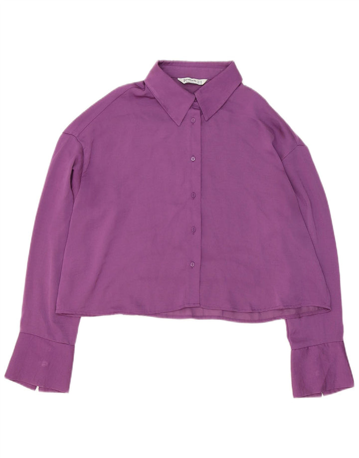 Stradivarius Γυναικεία Πουκάμισο Oversized Μπλούζα UK 14 Medium Purple