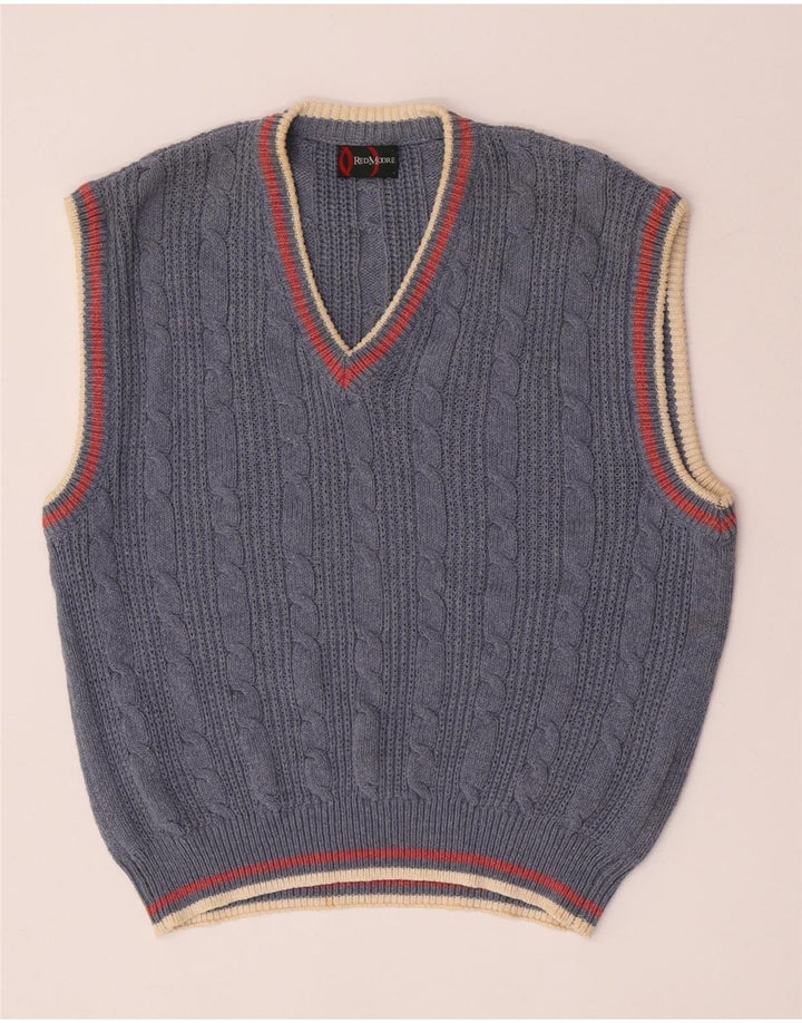 Vintage ανδρικό γιλέκο Tank Top Μεγάλο μπλε βαμβακερό