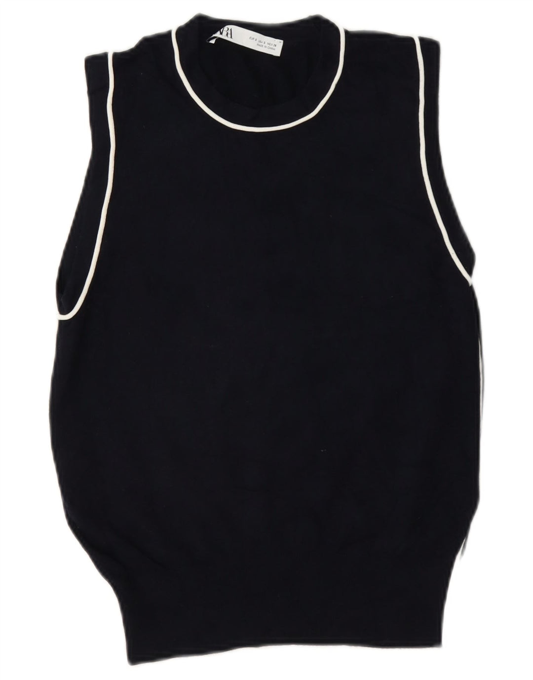 Zara Γυναικείο Γιλέκο Tank Top UK 10 Small Black Viscose