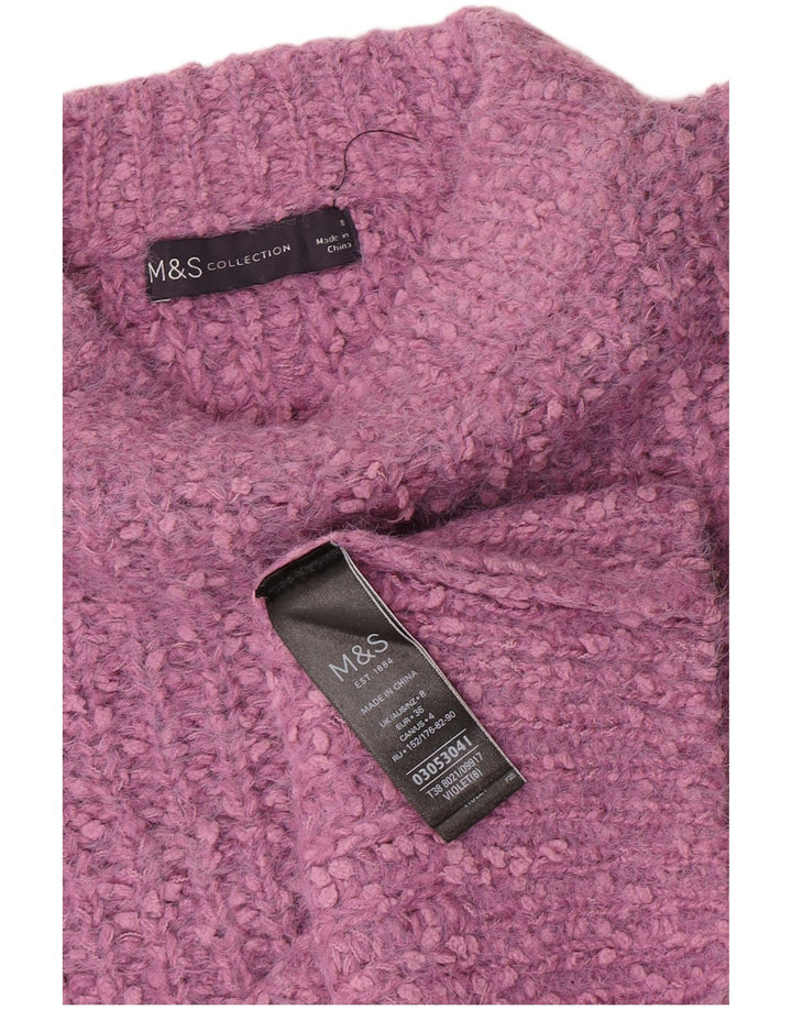 Marks & Spencer Γυναικείο πουλόβερ με λαιμόκαυστο UK 8 Small Purple Polyester
