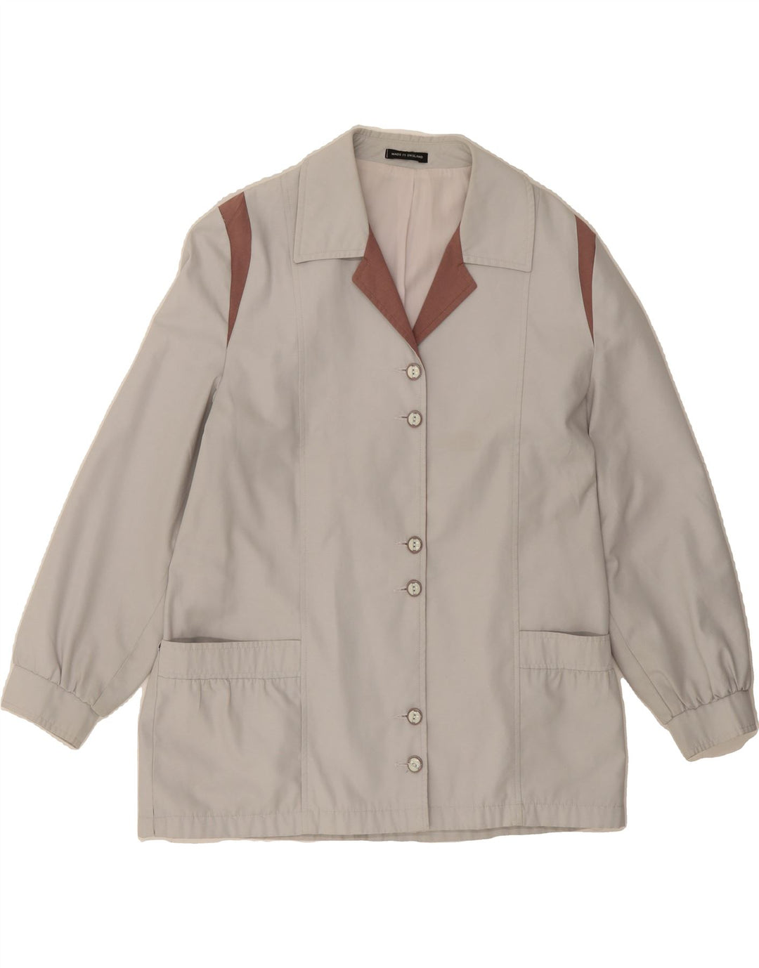 LAWRAYNE Womens Utility Jacket UK 14 Large  Grey Polyester Vintage Lawrayne and Second-Hand Lawrayne from Messina Hembry 