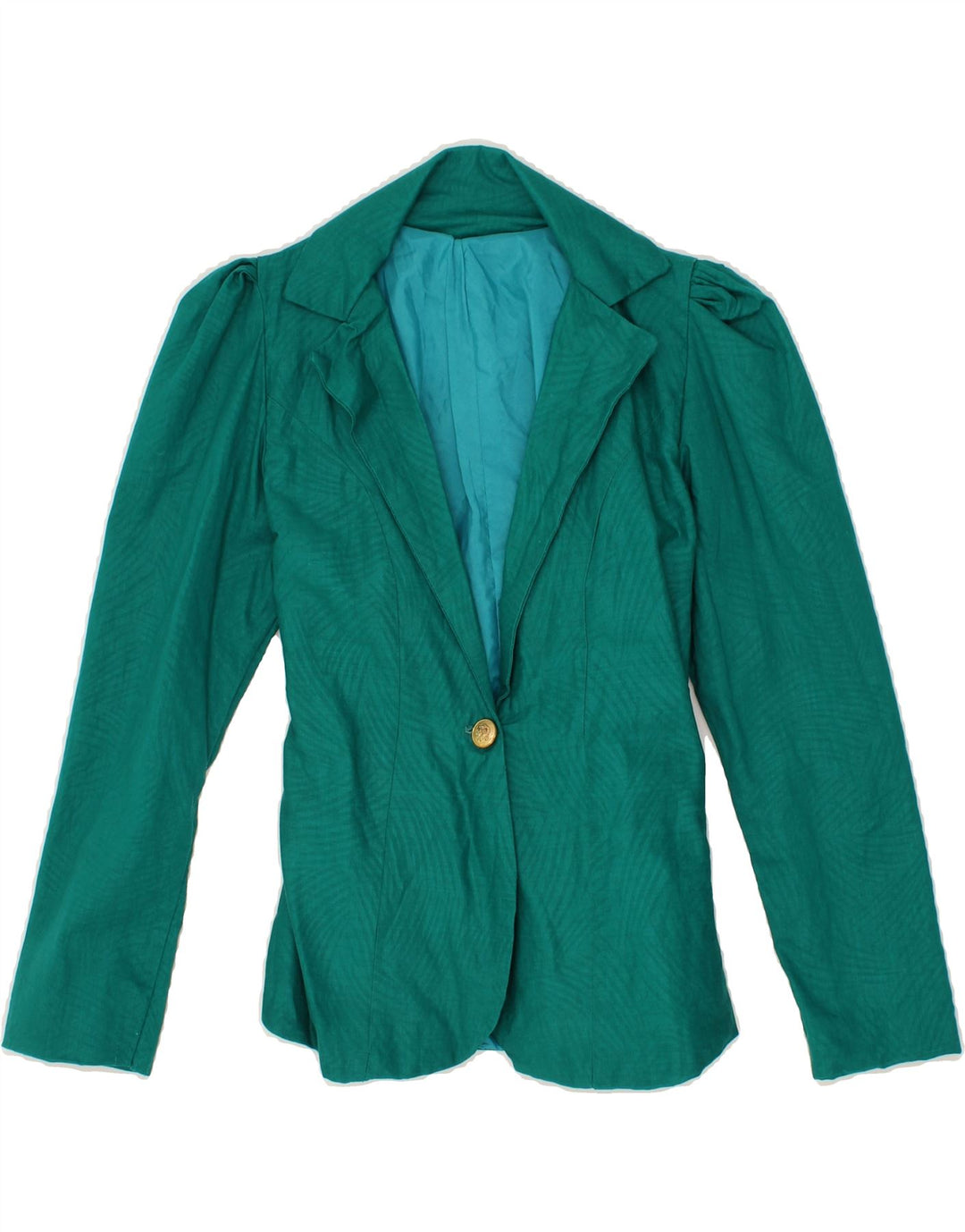 VINTAGE Womens 1 Button Blazer Jacket UK 8 Small Green Vintage Vintage and Second-Hand Vintage from Messina Hembry 
