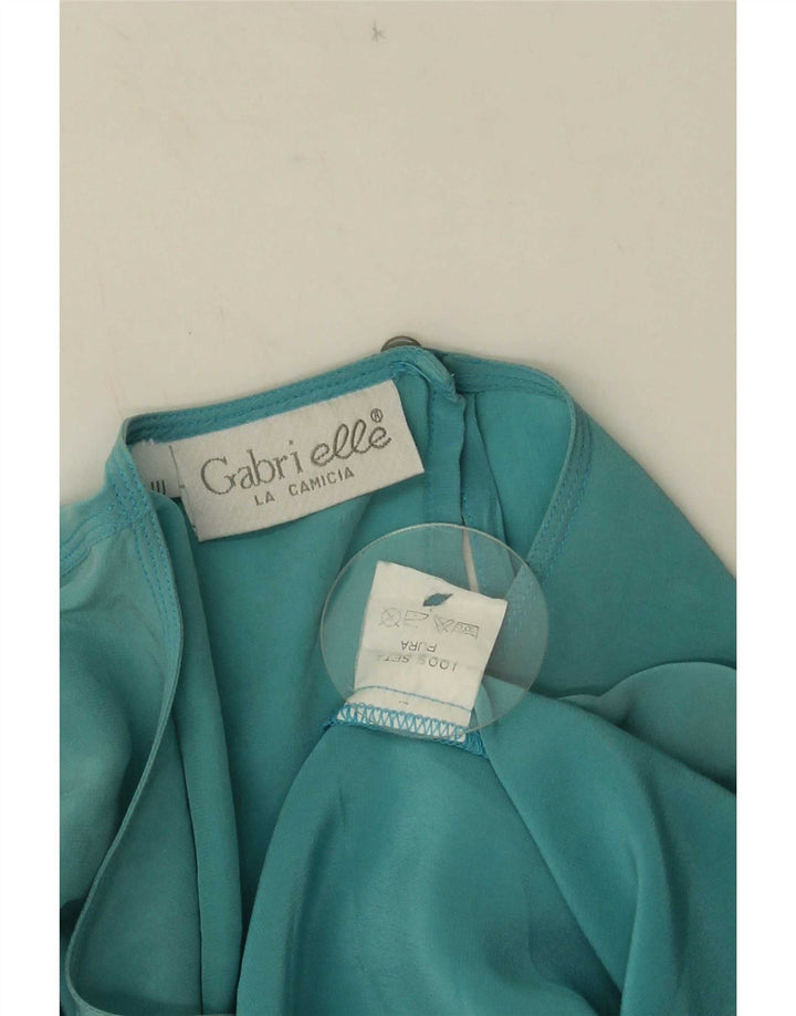 Gabri elle La Camicia Γυναικεία Μπλούζα Τοπ UK 16 Large Blue Silk
