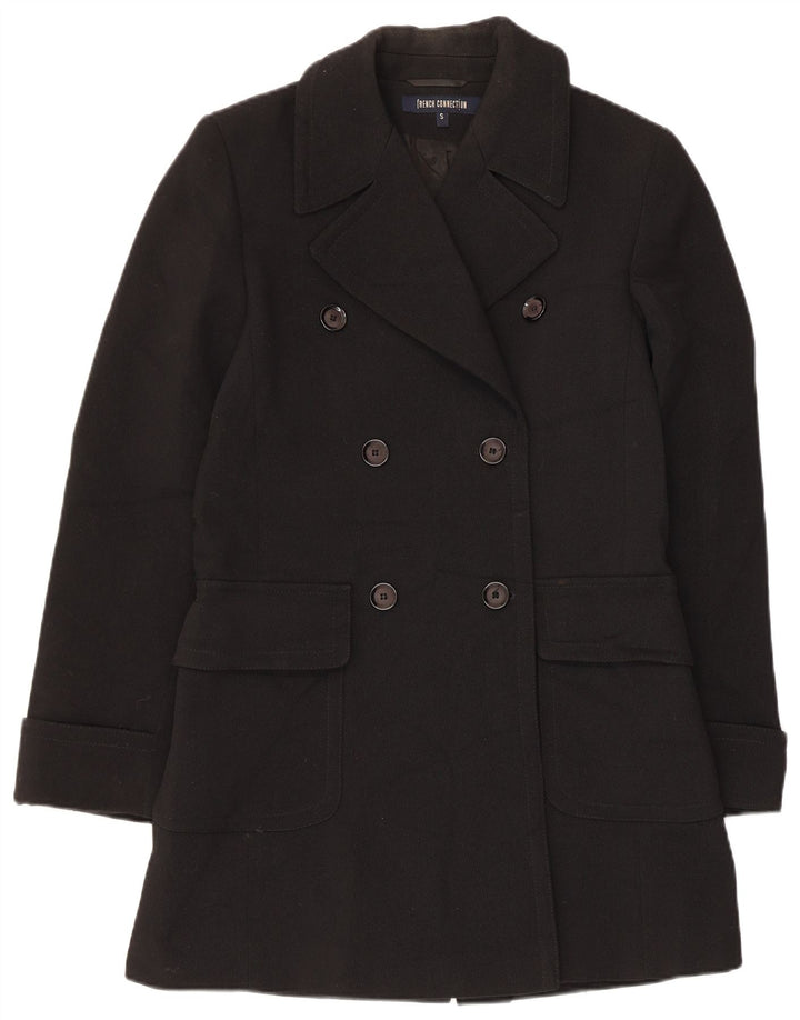 French Connection Γυναικείο Παλτό με διπλό στήθος UK 10 Small Black Wool