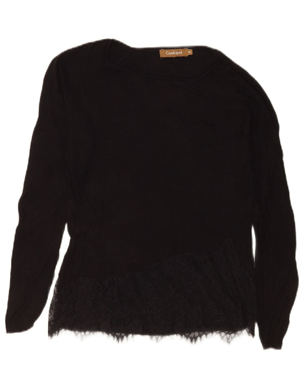 Conbipel Γυναικείο τοπ μακρυμάνικο UK 12 Medium Black Floral