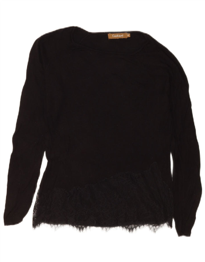 Conbipel Γυναικείο τοπ μακρυμάνικο UK 12 Medium Black Floral