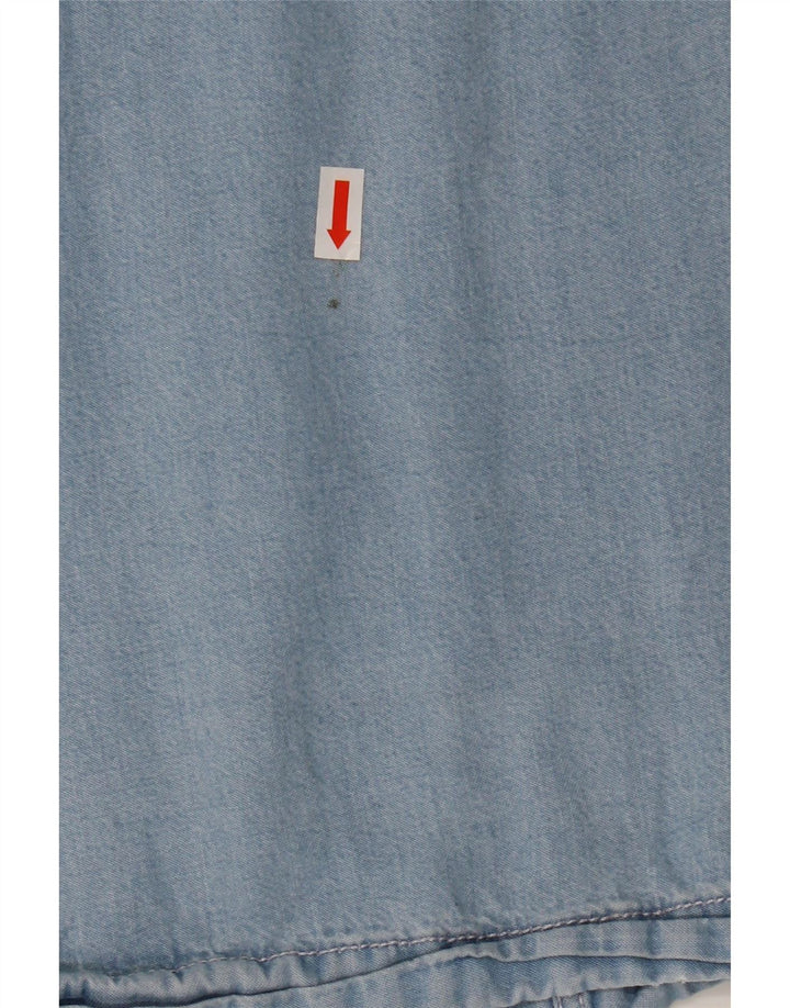 MARKS & SPENCER Γυναικεία τζιν μπλούζα Top UK 20 2XL Blue Lyocell