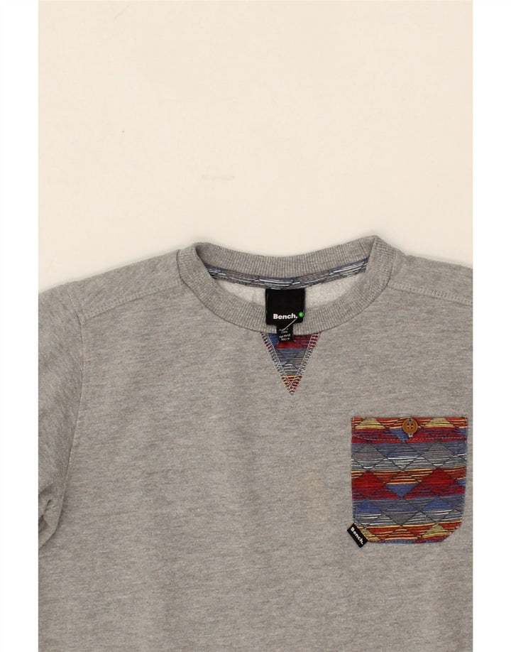 BENCH Boys Sweatshirt Jumper 11-12 Years Grey Cotton Vintage Bench and Second-Hand Bench from Messina Hembry 
