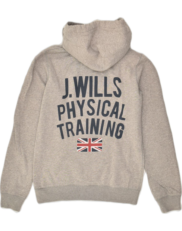 JACK WILLS Womens Graphic Hoodie Jumper UK 8 Small  Grey Cotton | Vintage Jack Wills | Thrift | Second-Hand Jack Wills | Used Clothing | Messina Hembry 