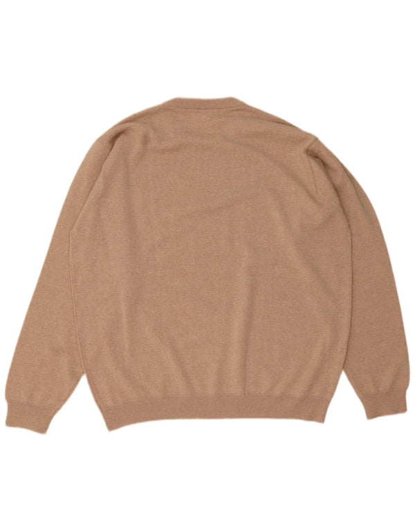 Lacoste Ανδρικό πουλόβερ με λαιμόκοψη, μέγεθος 8 3XL καφέ μαλλί