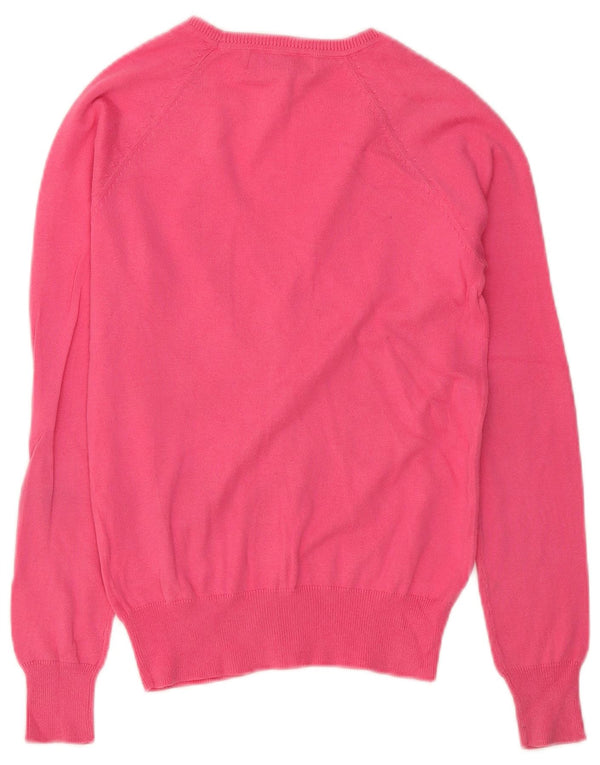 Zara Γυναικεία Ζακέτα UK 10 Small Pink Cotton