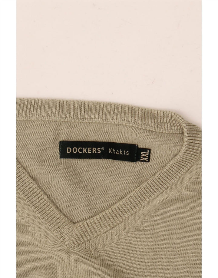 Ανδρικό πουλόβερ Dockers Khakis με V-Neck Jumper 2XL Khaki